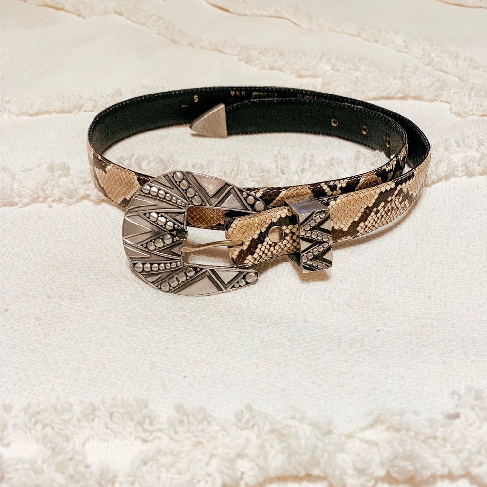 Genuine snakeskin belt
